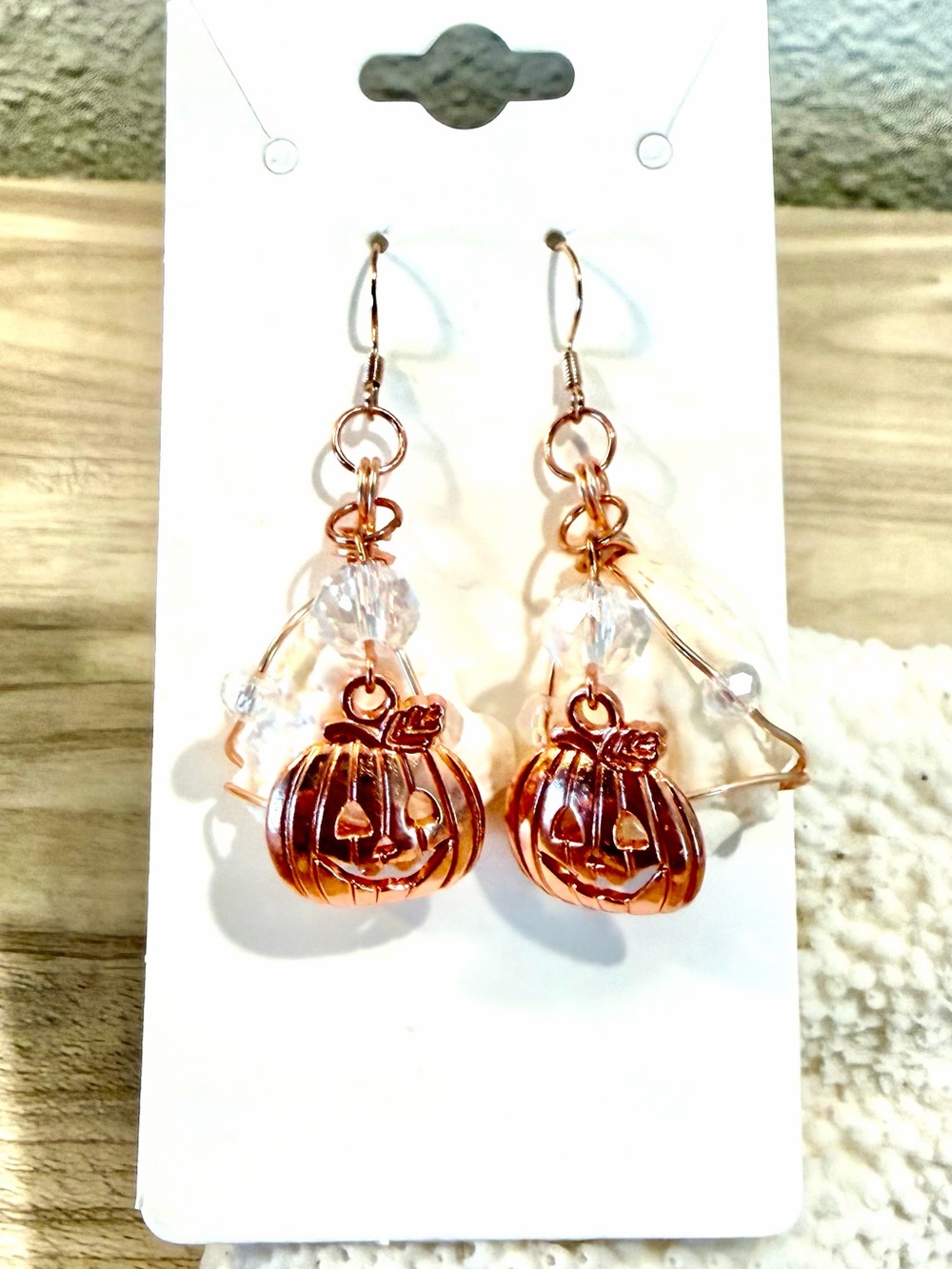 103. Festive Rose Gold Pumpkin Drop Earrings - Women Jewelry
